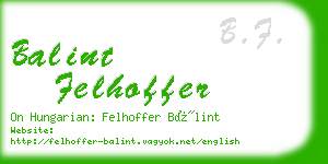 balint felhoffer business card